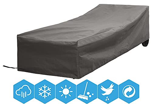 Atlantis Outdoor | Schutzhülle Abdeckhaube Garten Liegestuhl | Grau | 200 x 75 x 40 cm (LxBxH) | TÜV Rheinland Zertifiziert | Wasserabweisend & Waterproof (für Garten) | Gartenmöbel Abdeckung von Atlantis Outdoor