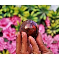 Mini 50mm Natur Rot Konglomerat Meditation Aura Spirit Chakra Stein Handgemacht Kugel von AtlantiscrystalsArt