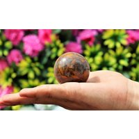 Mini Natur 45mm Bambus Blatt Jaspis Mineralien Stein Energie Handgemacht Kugel von AtlantiscrystalsArt