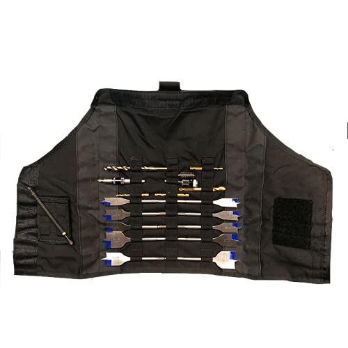 Atlas 46 Strapazierfähiges Schnellabnehmbares Werkzeug-Hardware-Bohrer-Organizer-Rolle – Konstruktion, Arbeiter, Ingenieur, Bauunternehmer – robustes 1000D Cordura-Nylon – Schwarz von Atlas 46