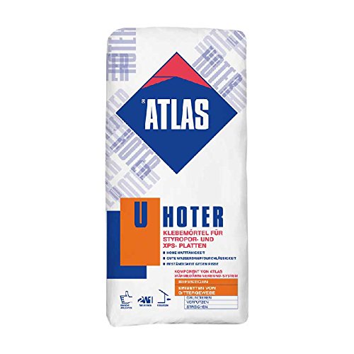 FVLFIL Atlas Hoter U 2 in1 Klebe und Armierungsmörtel für Styropor und XPS Weiß 25Kg von Atlas