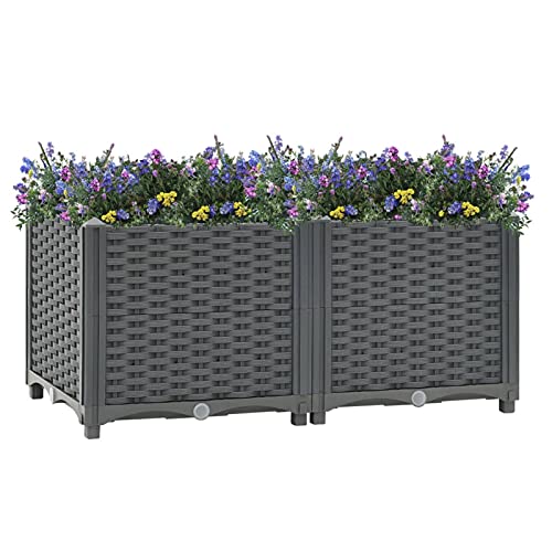 Atlojoys Hochbeet, Pflanzkübel, Hochbeete, Hichbeet, Pflanztrog, Kräuterbeet, Tomatendach Für Garten, Hochteich, Pflanzkübel, 80x40x38 cm Polypropylen von Atlojoys