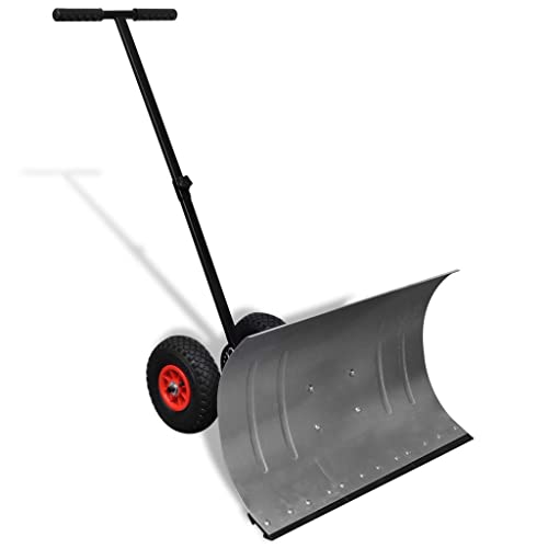 Atlojoys Schneeschaufel mit Rädern, Schneepflug, Schneeschild, Schneeschieber, Schiebeschild für Traktor von Atlojoys