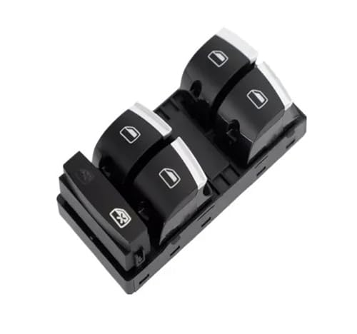 Fensterheber Schalter Schalttaste Für A3 2004-2013 A6 Auto Electric Power Master Fensterheber Control Schalter Taste 4F0959855 4F0959851(With Chrome set) von Atmophe