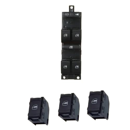 Fensterheber Schalter Schalttaste Für Jetta Für MK4 1998 1999 2000 2001 2002 Power Fenster Control Schalter Taste 9pin 1J4959857(Window Set) von Atmophe
