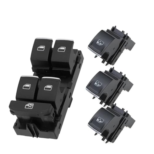 Fensterheber Schalter Schalttaste Für VW Für Golf Für MK7 Für Passat Für Tiguan Power Fenster Control Schalter 5G0959857B(Chorme SET) von Atmophe