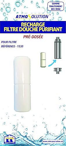 Atmos Products Recharge Filtre de Douche Purifiant 1536 Nachfüllpack für den Duschfilter, reinigt Verunreinigungen aus dem Wasser während der Dusche, weiß von Atmos Products