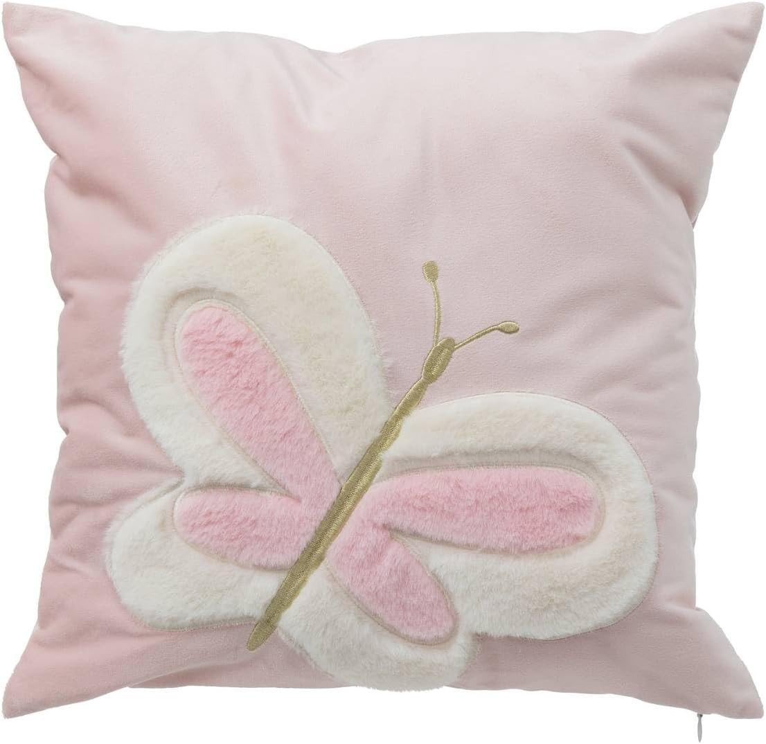Atmosphera Créateur d'intérieur Dekokissen Dekokissen Schmetterling rosa, Zierkissen, Kuschelkissen 40 x 40 cm, Kissenhülle mit Füllung von Atmosphera Créateur d'intérieur