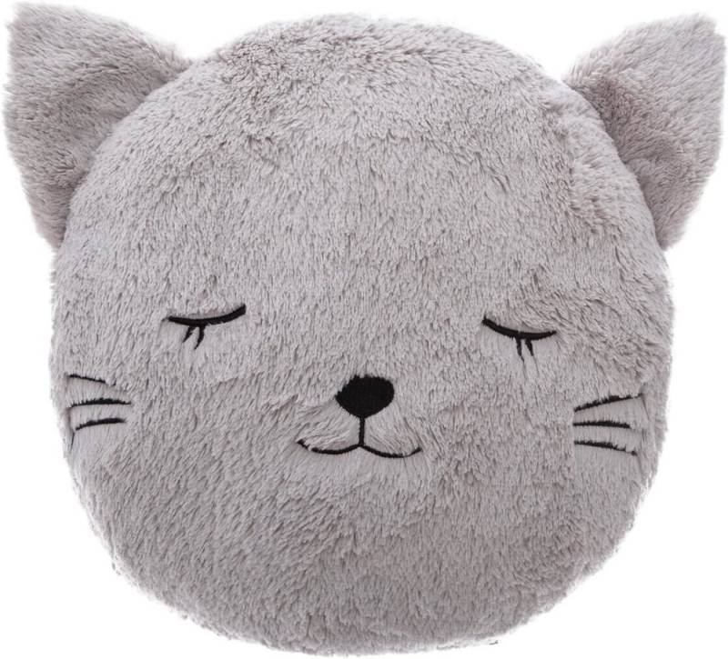 Atmosphera Créateur d'intérieur Dekokissen Kinder Deko Kissen Katze Blau Plüsch Rund 31 cm, Rund von Atmosphera Créateur d'intérieur