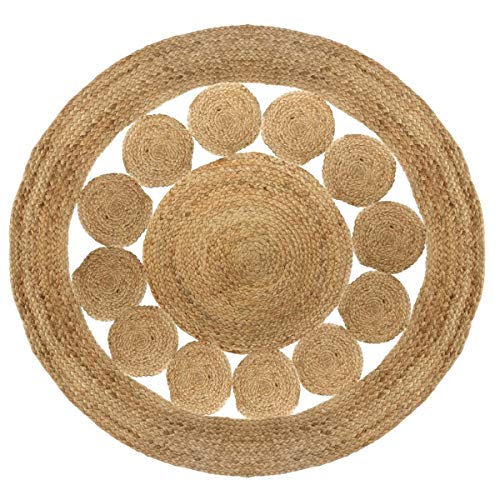 Jute Wind durchbrochener Teppich D120 von ATMOSPHERA CREATEUR D'INTERIEUR