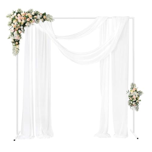 2x2m Metall Hochzeitsbogen Quadrat Luftballon Bogen Kit Blumenregal Metallrahmen Hintergrund Dekor Ständer Metallrahmen Garten Tischbogen Ständer von Atnhyruhd