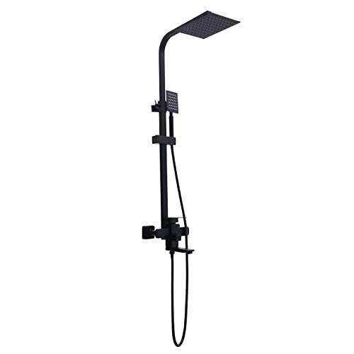 3-Funktionen Duschsystem Regen Dusche Set Regendusche Einstellbare Dusche Panel Überkopfbrauseset mit Armatur und Handbrause 79-110cm Höhenverstellbar Duschstange von Atnhyruhd