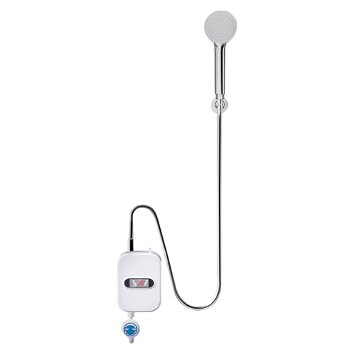 3500W Elektronischer Durchlauferhitze Dusche Elektrische Warmwasserbereiter Heißwassertank Mini Hängender Durchlauferhitzer Hängender Sofort + Bad Dusche Kit 3.5 KW 220V Auslaufschutz von Atnhyruhd