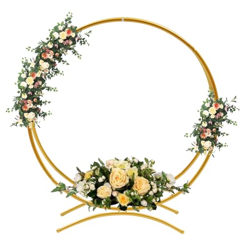 80cm Tortenständer Blumenstände Hochzeitstorte Stand Ring Hochzeit Bogen Requisiten Hintergrund Kreis Hochzeitsbogen (Golden) von Atnhyruhd