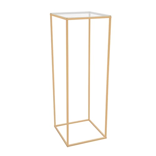 Atnhyruhd Gold Blumenständer Hochzeit mit Acrylplatte Metall Pflanzenständer Blumenständer Plant Stand Hochzeitsdeko Gold (28*28*80cm) von Atnhyruhd