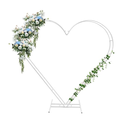 Liebende Herz Ballon Bogen Kit Herz Hochzeitsbogen Metall Hochzeit Bogen Weiß Hochzeit Blumen Arch Stand 2,04m Foto Hintergrund Dekorationen von Atnhyruhd