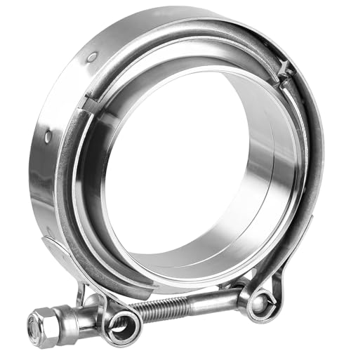 76MM V Band Clamp Kit with Male Female Flange Stainless Steel 304,Turbo Wastegate Clamp Flange Kit Universal (V Band Clamp With Flange, 76MM 3 Inch) von Atokrtact