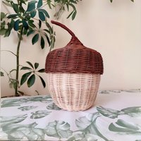 Rattan Weide Eichel Korb | Handgewebte Aufbewahrung Natürliches Handgemachtes Geschenk Kinderzimmer Deko Für Kinder Spielzeug Rattan Weide Eichel Korb | Handgewebte Aufbewahrung Natürliches Handgemachtes Geschenk Kinderzimmer Deko Für Kinder Spielzeug von AtolyeAruv
