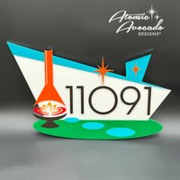 Mid Century Modern Adress - Oder Namensschild "Fireside" | Retro Kamin Malm Inspiriert Wandkunst Atomic Avocado Designs® von AtomicAvocadoDesigns