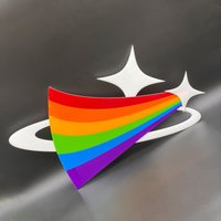 3D Mid Century Modern Schild ""Pride"" | Lgbtq+ Pride Flagge Regenbogen Kunst Retro Dekor Atomic Avocado Designs® von AtomicAvocadoDesigns