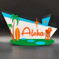 3D Tiki Modern "Inselbewohner" Zeichen | Wandkunst Mid Century Dekor Surf Style Atomic Avocado Designs® von AtomicAvocadoDesigns