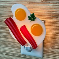 "Handgefertigtes Nachtlicht "Bacon Und Eier" | Küche Dekor Frühstück Essen Luft Bnb Plug in Wandleuchte Atomic Avocado Designs® von AtomicAvocadoDesigns