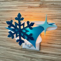 Mid Century Modern Nachtlicht | "Frost" Design Urlaub Dekor Schneeflocken-stil Weihnachtslichter Atomic Avocado Designs® von AtomicAvocadoDesigns