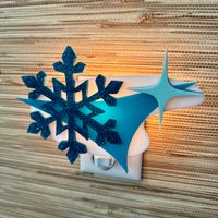 Mid Century Modern Nachtlicht | "Frost" Design Urlaub Dekor Schneeflocken-stil Weihnachtslichter Atomic Avocado Designs® von AtomicAvocadoDesigns
