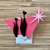 Mid Century Modern Nachtlicht | "Hippe Katze" Design Retro Schwarze Katzen Sexton Cat-Inspiriert Atomic Starburst Mcm Avocado Designs® von AtomicAvocadoDesigns