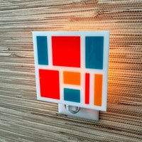 Mid Century Modern Nachtlicht | ""Mondrian"" Stil Design Ambiente Beleuchtung Plug in Wandleuchte Atomic Avocado Designs® von AtomicAvocadoDesigns