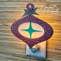 Funkelndes Retro Ornament Nachtlicht | "Traditionen" Design Mid Century Modern Urlaub Dekor Weihnachten Mcm Atomic Avocado Designs® von AtomicAvocadoDesigns