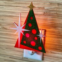 Mid Century Modern Nachtlicht | "Weihnachtsdeko Design Urlaub Dekor Weihnachtsbaum Stil Weihnachtslichter Atomic Avocado Designs® von AtomicAvocadoDesigns