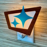 Mid Century Modern Nachtlicht | Space Age Dekor Mcm Stern Retro Geschenk Ambiente Beleuchtung Plug in Wandleuchte Atomic Avocado Designs® von AtomicAvocadoDesigns