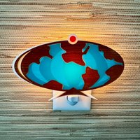 Mid Century Moderne "Weltkarte" Nachtlicht | Witco-Inspiriert Retro Tiki Style Lampe Mcm Decor| Wilrongo Weltkugel Atomic Avocado Designs® von AtomicAvocadoDesigns