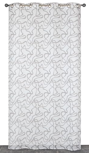 Atout Ciel Gardine, Bedruckt, mit Ösen, 140 x 240 cm, zum Aufhängen, Grau, 2 Stück von Atout Ciel
