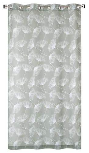 Atout Ciel Gardine, mit Ösen, pflanzlich, Bedruckt, 140 x 240 cm, fertig zum Aufhängen, Khaki von Atout Ciel