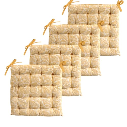 Atout Ciel Stuhlkissen, quadratisch, zweifarbig, 40 x 40 cm, Gelb, Bedruckt, einfarbig, 4 Stück Atout Ciel Stuhlkissen, quadratisch, zweifarbig, 40 x 40 cm, Gelb, Bedruckt, einfarbig, 4 Stück von Atout Ciel