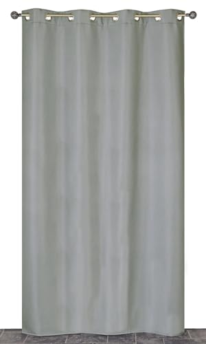 Atout Ciel Thermo- und Schalldämmungsvorhang, mit Ösen, 140 x 240 cm, fertig zum Aufhängen, Grau von Atout Ciel