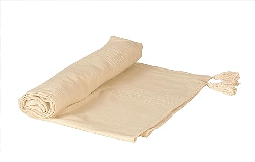 Atout Ciel Überwurf für Bett oder Sofa, 130 x 180 cm, 70% recycelte Baumwolle, 30% Polyester, Ecru von Atout Ciel