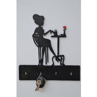 Dekoration/Wandschlüsselhalter Bemaltes Holz Ein Café Auf Der Terrasse Originelles Geschenk Wohndekoration Dekoration/Wandschlüsselhalter Bemaltes Holz Ein Café Auf Der Terrasse Originelles Geschenk Wohndekoration von Atraversbois