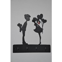Wandschlüsselhalter/Innendekoration Holzbrett Geschenk Zum Valentinstag Tag Der Verliebten Originelles von Atraversbois