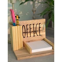 Design Frei Wählbar, Notizblock, Notizzettel, Stifthalter, Bürobedarf, Schreibtischorganizer, Geschenk, Handgefertigt, Büro, Organizer von Atrijanie