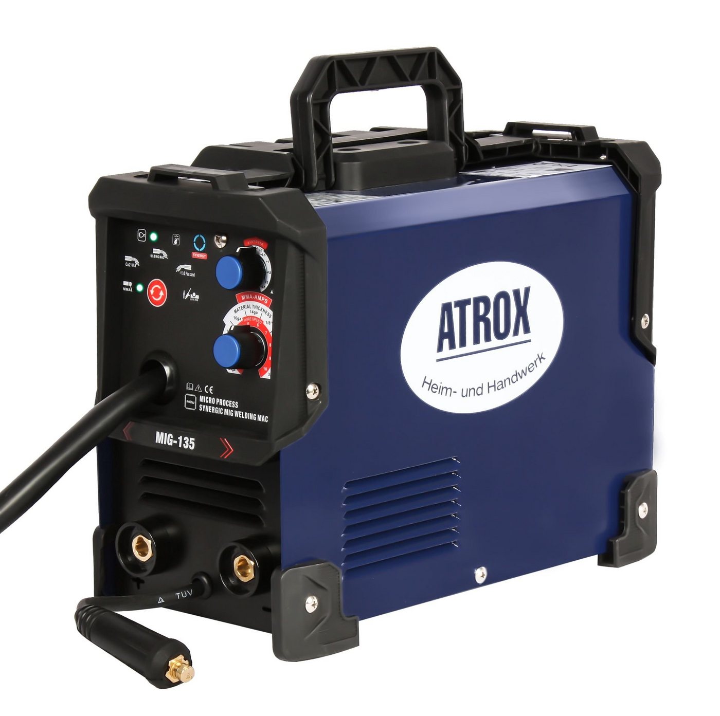 Atrox Elektroschweißgerät ATROX 5-in-1 Kombi-Schweißgerät inkl. viel Zubehör, 20,00 - 135,00 A, 5 Schweißverfahren: MIG, MAG, FCW, MMA, TIG lift von Atrox