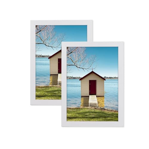 Atryinous Bilderrahmen A5 15x21 weiß MDF-Holz rahmen Acrylglas zum Aufstellen oder Aufhängen von Fotos/Postern/Alben, 2er-Set Atryinous Bilderrahmen A5 15x21 weiß MDF-Holz rahmen Acrylglas zum Aufstellen oder Aufhängen von Fotos/Postern/Alben, 2er-Set von Atryinous