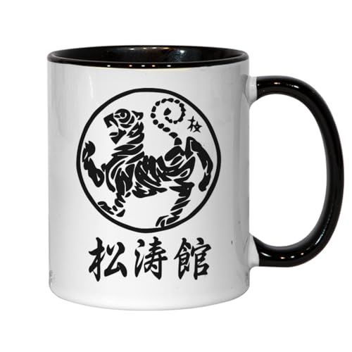 Atspauda Shotokan Karate Kanji Japanische Kalligraphie Keramik Tee Kaffee Tasse Schwarz von Atspauda