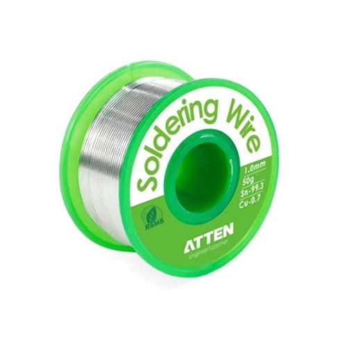 ATTEN Lead-Free Rosin Core Sn-99.3 Cu-0.7 Solder Soldering Wire, 0.8mm, 50g von Atten