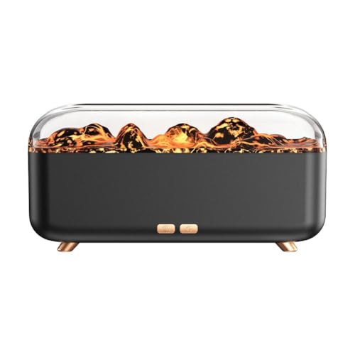 Atthatmmt Mini-Vulkan-Lava-Diffusor, Desktop-Ornament, USB, mehrfarbig, Umgebungslicht, Luftbefeuchter, dekoratives Ornament, Flamme von Atthatmmt