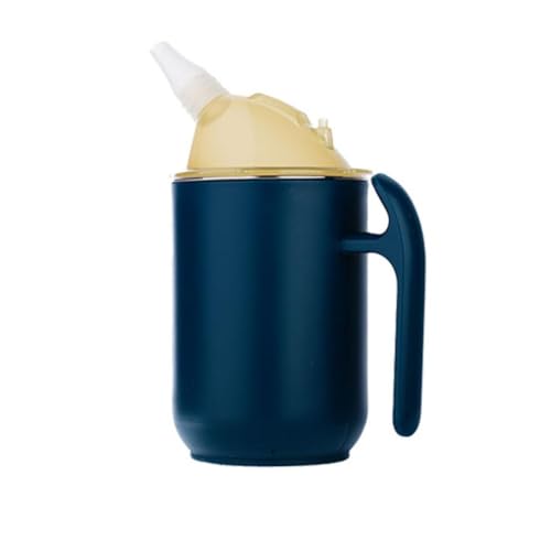 Schnabeltasse für Erwachsene für ältere Menschen, auslaufsicher, mit Strohhalm, älterer Wasserbecher, Still-Dyspha-Deckel, Henkelbecher mit Stahl und von Atthatmmt