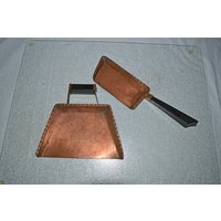 Antikes Sternnau Kupfer Butler Kehrmaschine Und Krümelschublade von AttictoSeller