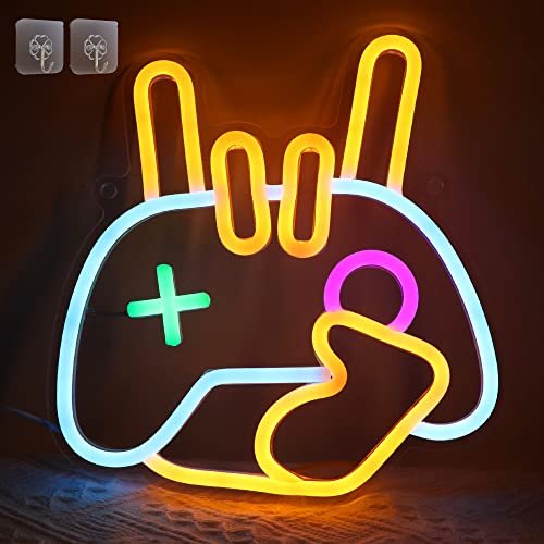 Attivolife Leuchtende Game Rock handgeformte Neonschilder, Acryl Neonlichter mit USB-Stromversorgung, LED Wanddekoration für Teenager Jungen Gaming Zimmer Geburtstagsparty Geschenke von Attivolife